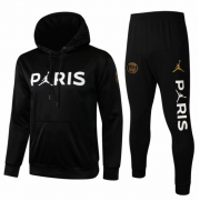 2020-21 PSG X Jordan Black Training Kits Hoodie Sweater with Pants