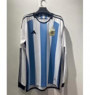 2022 FIFA World Cup Argentina Three Stars Long Sleeve Men's Home Soccer Jersey Shirt
