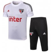 2020-21 Sao Paulo White Training Sets Capri Pants with Shirt