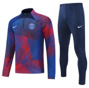 2022-23 PSG Blue Red Training Kits Sweatshirt with Pants