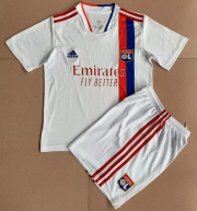 2021-22 Olympique Lyonnais Kids Home Soccer Kits Shirt with Shorts