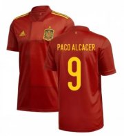 2020 EURO Spain Home Soccer Jersey Shirt PACO ALCACER 9