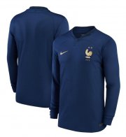 2022 FIFA World Cup France Long Sleeve Home Soccer Jersey Shirt