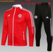 Kids 2021-22 Bayern Munich Red Jacket and Pants Training Kits