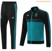 2021-22 Real Madrid Black Green Training Jacket Kits with Trousers