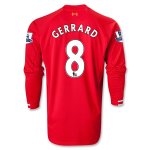 13-14 Liverpool #8 GERRARD Home Long Sleeve Jersey Shirt