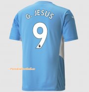 2021-22 Manchester City Home Soccer Jersey Shirt with Gabriel Jesus 9 printing