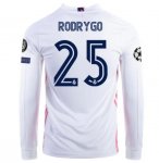 2020-21 Real Madrid Long Sleeve Home Soccer Jersey Shirt RODRYGO #25