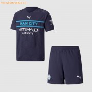 Kids Manchester City 2021-22 Third Away Soccer Kits Shirt With Shorts