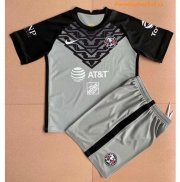 2021-22 Kids Club America Aguilas Grey Goalkeeper Soccer Kits Shirt With Shorts