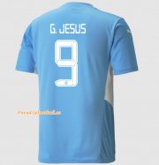 2021-22 Manchester City Home Soccer Jersey Shirt with Gabriel Jesus 9 UCL printing