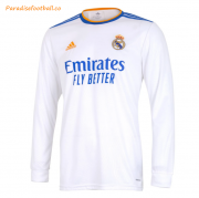 2021-22 Real Madrid Long Sleeve Home Soccer Jersey Shirt