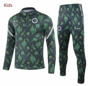 2020-21 Nigeria Kids Green Sweatshirt and Pants Youth Training Kits