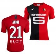 2019-20 Stade Rennais Home Soccer Jersey Shirt Benjamin André #21