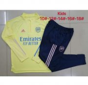 2020-21 Arsenal Kids Yellow Sweatshirt and Pants Youth Training Kits