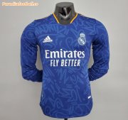 2021-22 Real Madrid Long Sleeve Away Soccer Jersey Shirt Player Version