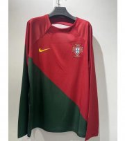 2022 FIFA World Cup Portugal Long Sleeve Home Soccer Jersey Shirt