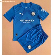Kids Manchester City 2022-23 Blue Goalkeeper Soccer Kits Shirt With Shorts