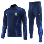 2022 FIFA World Cup France Navy Training Sweatshirt Kits with Pants