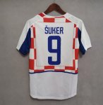 2002 Croatia Retro Home Soccer Jersey Shirt SUKER #9