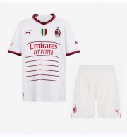 2022-23 AC Milan Kids Away Soccer Kits Shirt with Shorts