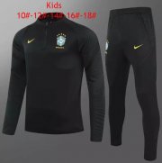 Kids/Youth 2021 Brazil Black Training Kits Sweatshirt and Trousers