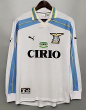 1999-2000 SSC Lazio Retro Long Sleeve White Soccer Jersey Shirt