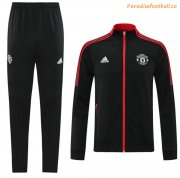 2021-22 Manchester United Black Red Training Kits Jacket with Pants