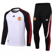 2021-22 Bayern Munich White Black Training Kits Sweatshirt with Pants