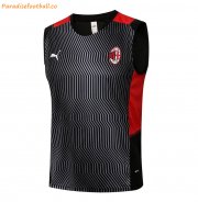 2021-22 AC Milan Black Grey Training Vest Soccer Shirt