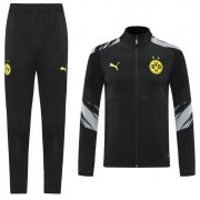 2020-21 Dortmund Black Grey Training Kits Jacket with Trouser