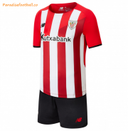 Kids Athletic Bilbao 2021-22 Home Soccer Kits Shirt With Shorts