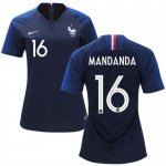 Women 2018 World Cup France Home Soccer Jersey Shirt Steve Mandanda #16