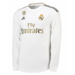 2019-20 Real Madrid Long Sleeve Home Soccer Jersey Shirt With Golden Patch