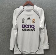 2006-07 Real Madrid Retro Long Sleeve Home Soccer Jersey Shirt