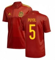 2020 EURO Spain Home Soccer Jersey Shirt PUYOL 5