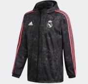 2021-22 Real Madrid Grey Windbreaker Hoodie Jacket