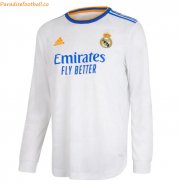 2021-22 Real Madrid Long Sleeve Home Soccer Jersey Shirt Player Version