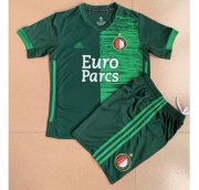 2021-22 Feyenoord Kids Away Green Soccer Kits Shirt With Shorts