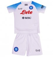 Kids Napoli 2022-23 Away White Maglia Gara Soccer Kits Shirt With Shorts