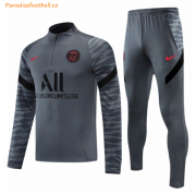 2020-21 PSG X Jordan Grey Training Kits Sweat Shirt with Pants