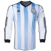 2014 Argentina Retro Long Sleeve Home Soccer Jersey Shirt