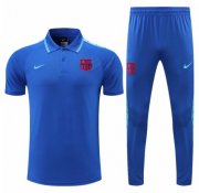 2021-22 Barcelona Blue Polo Kits Shirt + Pants