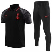 2022-23 Liverpool Black Polo Kits Shirt + Pants