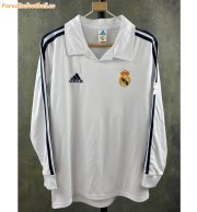 2001-2002 Real Madrid Retro Long Sleeve Home Soccer Jersey Shirt