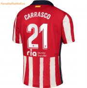 2020-21 Atlético de Madrid Home Soccer Jersey Shirt with Carrasco 21 printing