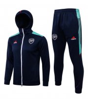 2021-22 Arsenal Navy Green Training Kits Hoodie Jacket with Pants