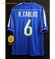 1998 Brazil Retro Away Soccer Jersey Shirt R. CARLOS #6