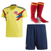 Kids Colombia 2018 World Cup Home Soccer Kit (Jersey+Shorts+Socks)