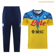 2021-22 Napoli Yellow Training Kits Capri Pants with Shirt